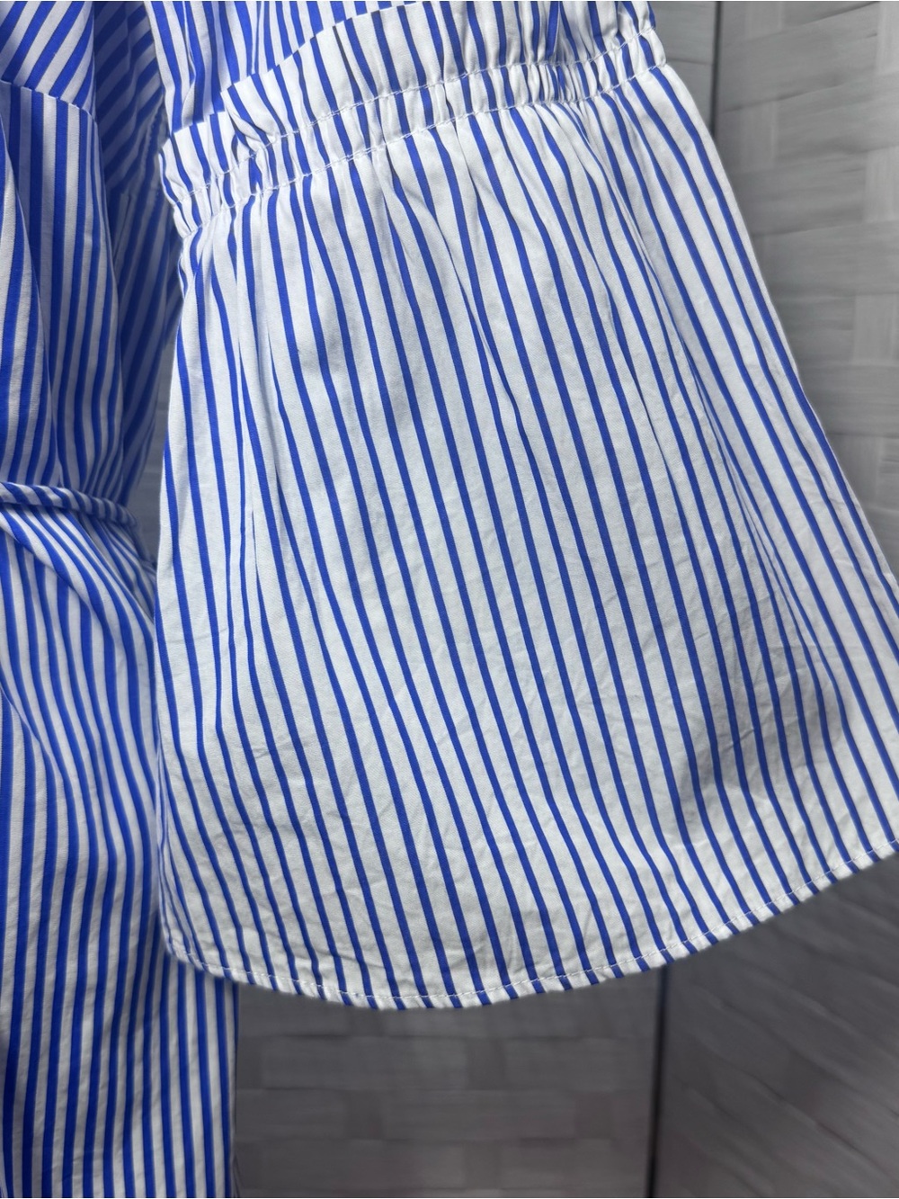 Lauren Ralph Lauren Coastal Striped Cotton Shirt Dress Ruffle Sleeve Size 14W - Picture 4 of 10